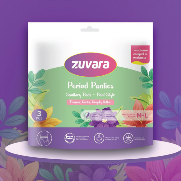 Zuvara Period Panties – Pant Style Sanitary Pads (3 PCS)