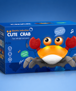 Electric Induction Soft Cute Crab Toy with Music & LED Lights for Kids