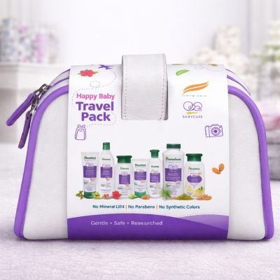Himalaya Happy Baby Travel Pack – Complete Baby Care Kit with Travel Bag